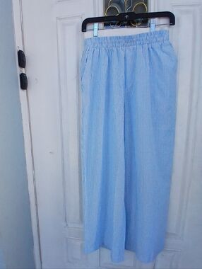 Fashion Nova Light Blue & White Striped Skirt